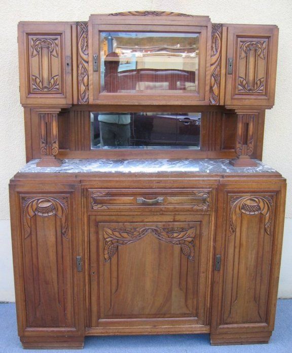 Gorgeous French Art Deco Buffet Breakfront circa 1940s  