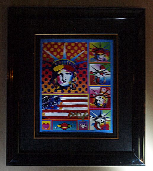 Patriotic Series Five Liberties and Flag   Peter Max   2006   Signed 