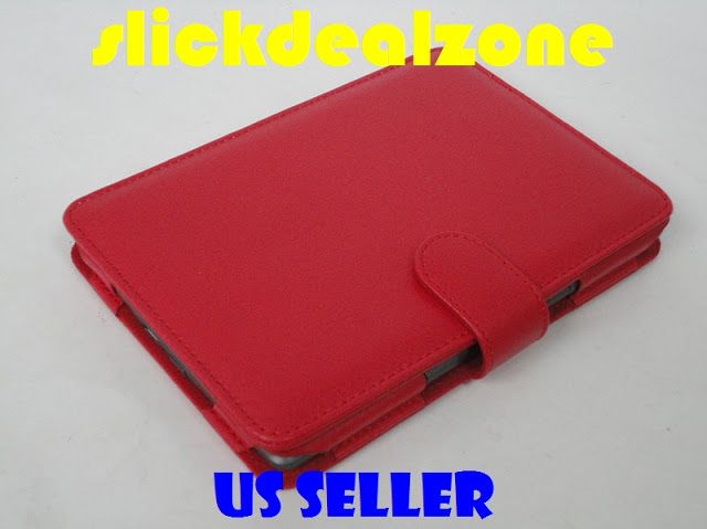 BRAND NEW PREMIUM RED PU LEATHER CASE COVER FOR  KINDLE 4  