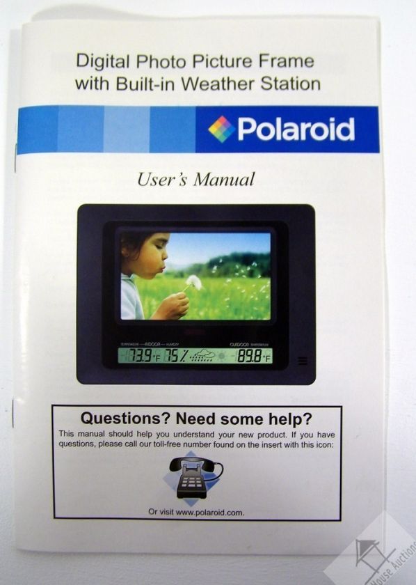 Polaroid Simplicity XSA 00770S 7 Digital Picture Photo Frame Weather 