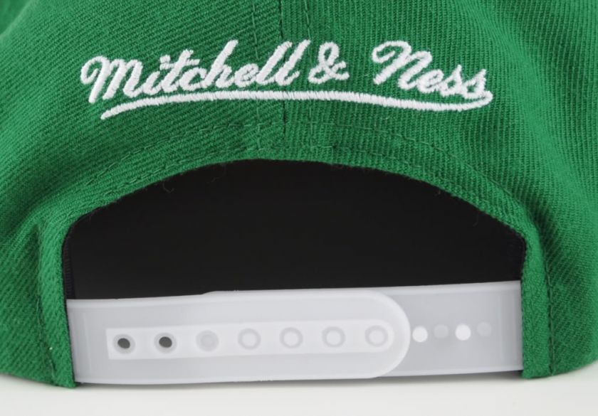 Celtics Mitchell Ness SnapBack Hat White Green Cap NBA Boston BABA 