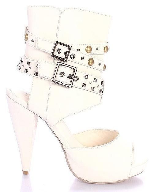 BEIGE/BLACK Open Toe Ankle Cuff Sandal Shoe Bootie NEW  