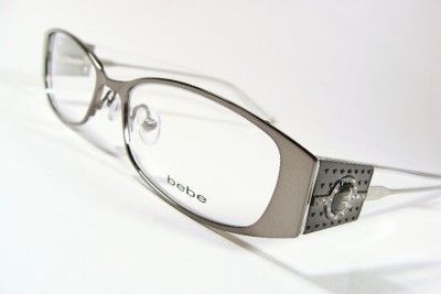 BEBE EYEGLASSES FIERCE SILVER CLEAR NEW AUTH W/CASE  