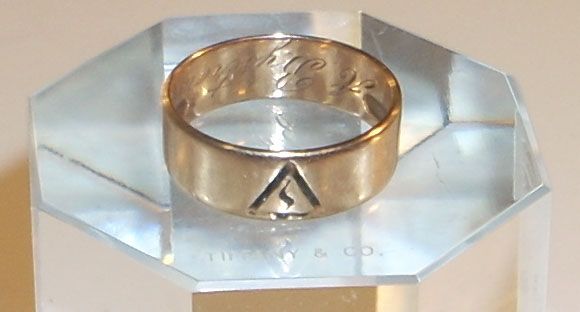 14K Gold Masonic Yod Ring Size 12 6.4 grams  