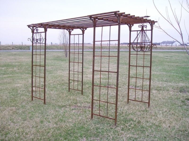   Mission Pergola Gazebo Flower Arbor   Garden Flower Arch Way  