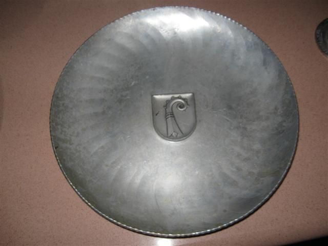   Switzerland Basel Crest Swiss Hand Hammered Art Aluminum Plate  