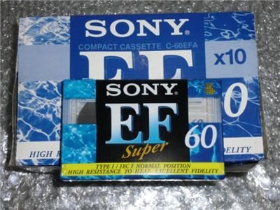 SONY EF 60 LOT OF 10 SEALED BLANK AUDIO CASSETTE TAPES  