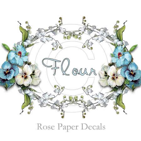 Vintage Shabby Chic Blue Pansies Kitchen Label Decals  