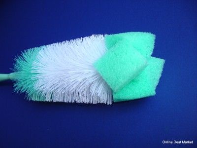 Green Baby Girl Boy Bottle Cleaning Brush Soft Sponge  