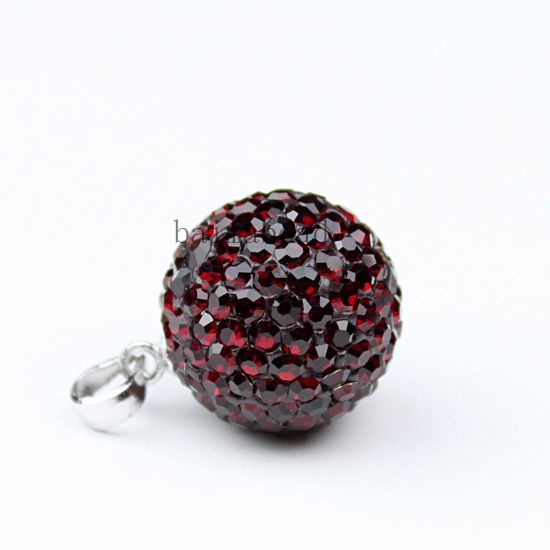   Crystal 925 Silver Ball Pendant Jewelry Findings as Xmas gift  