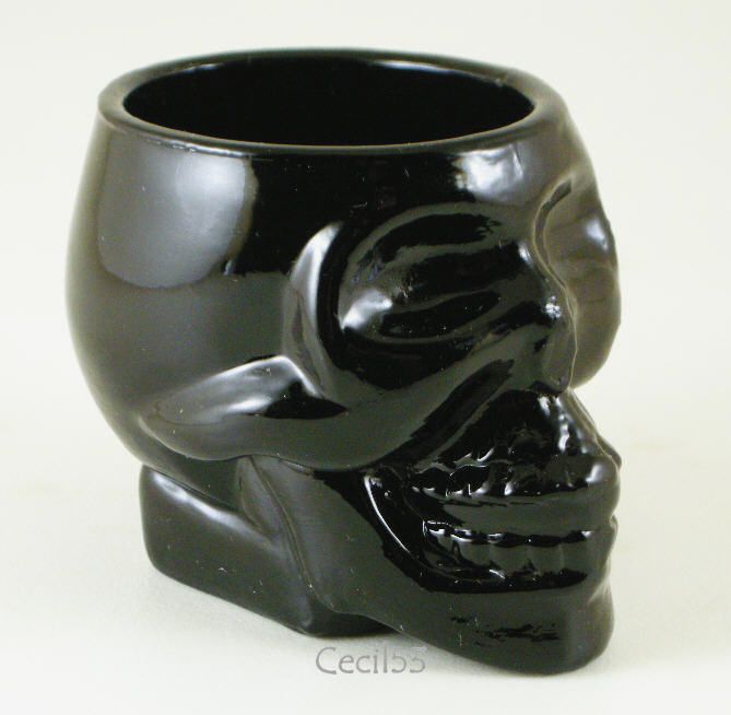 BLACK SKELETON SKULL BAR VODKA SHOT GLASS  