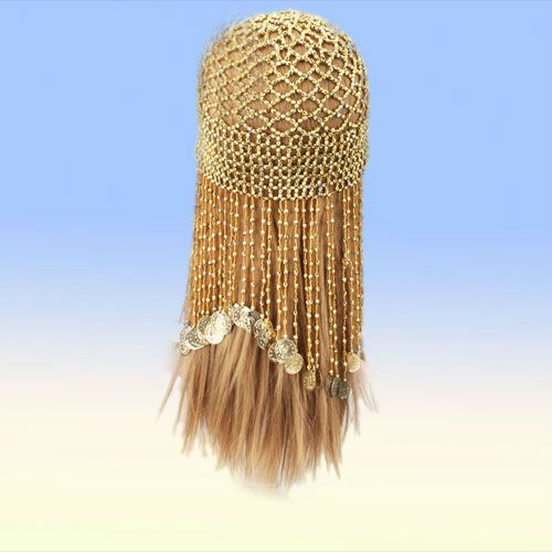 Brand New Belly Dance Dancing beads cap with Gold coins  