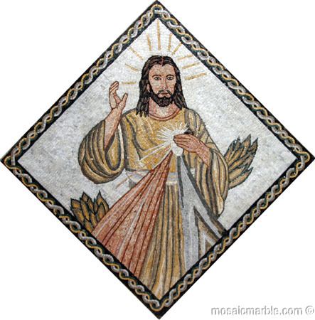 JESUS CHRIST MICRO MOSAIC MURAL HANGING ART TILE  