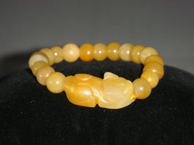 Yellow Jade Bracelet Pi Xiu Yao Xie Feng Shui Child  