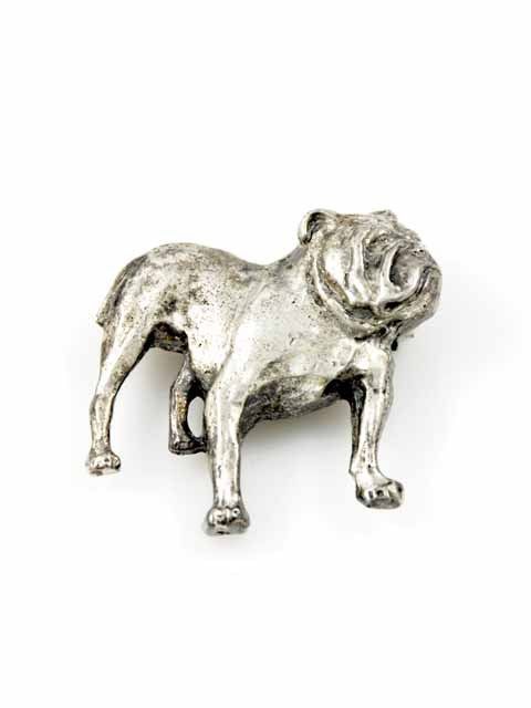 Vintage Brooch Silver British Bulldog 1940S  