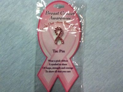 Breast Cancer Awareness Pink Crystal Tac Pin  