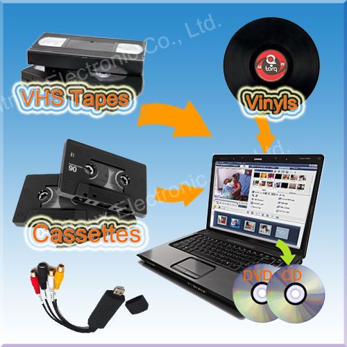 USB 2.0 VHS to DVD Converter Easy Video Capture Card  