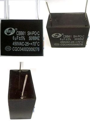 cbb61 MOTOR CAPACITOR CAPACITORS 6 UF 450 VAC 50/60 HZ  