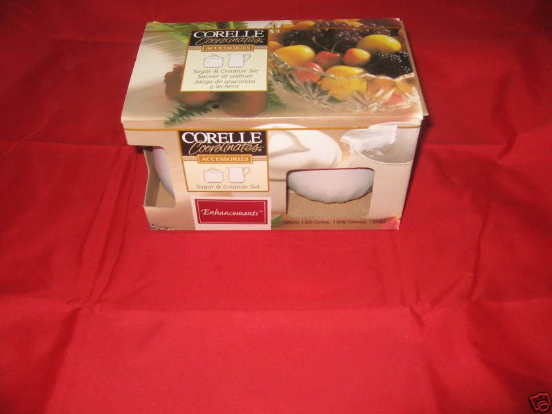 Corelle Enhancements Sugar and Creamer Set New  