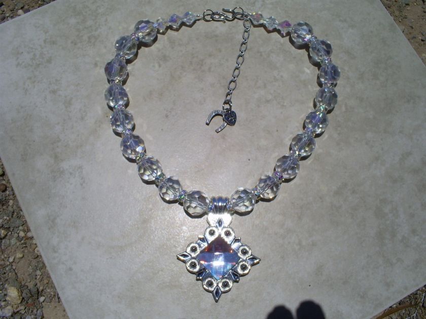 COWGIRL WESTERN AB CRYSTAL RHINESTONE CONCHO NECKLACE  