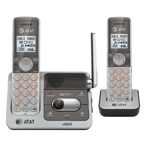 AT&T CL82201 DECT 6.0 Cordless Phone Silver/Grey 2 Handsets *A*  