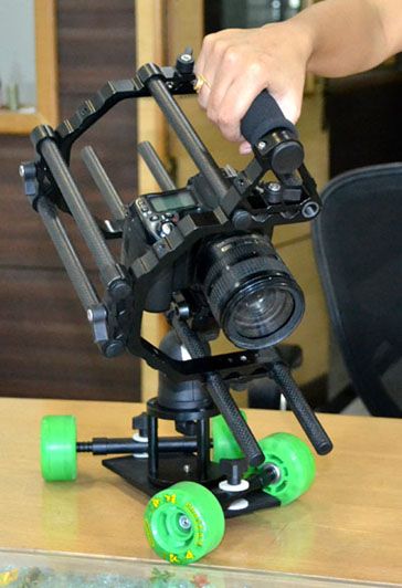 cage + Skater wheel mini dolly quick release for dslr video hv20 