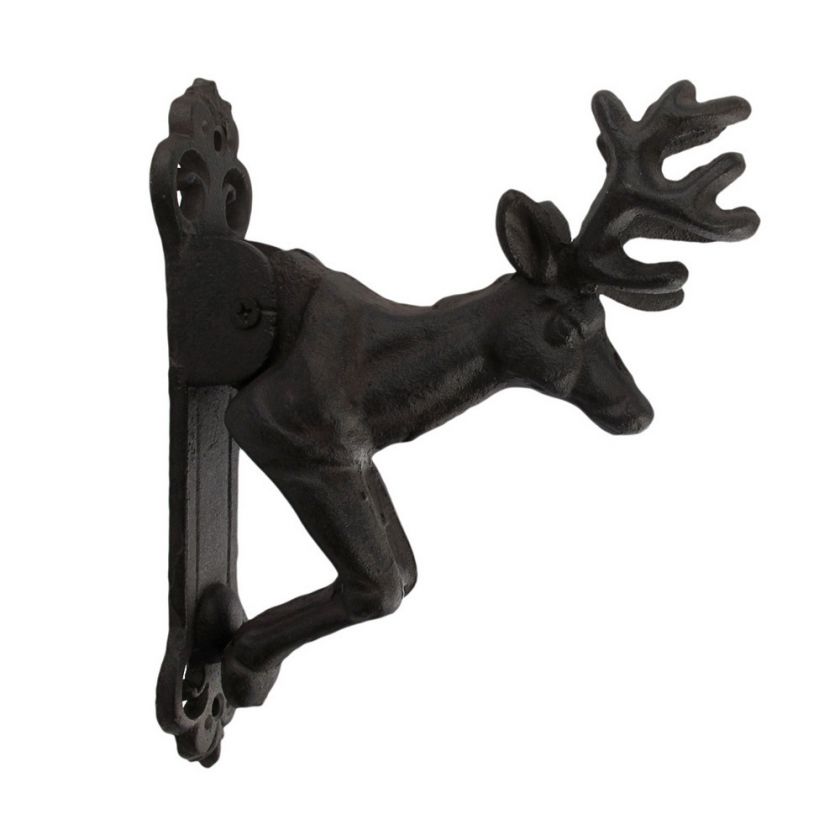 Decorative Door hardware Deer Stag 12 point Buck KNOCKER Cast Iron 