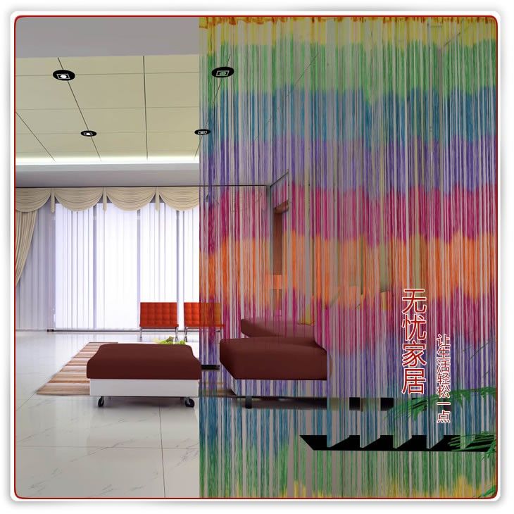 Variegated Curtain Drape Door Panel Rainbow Line WX2910  