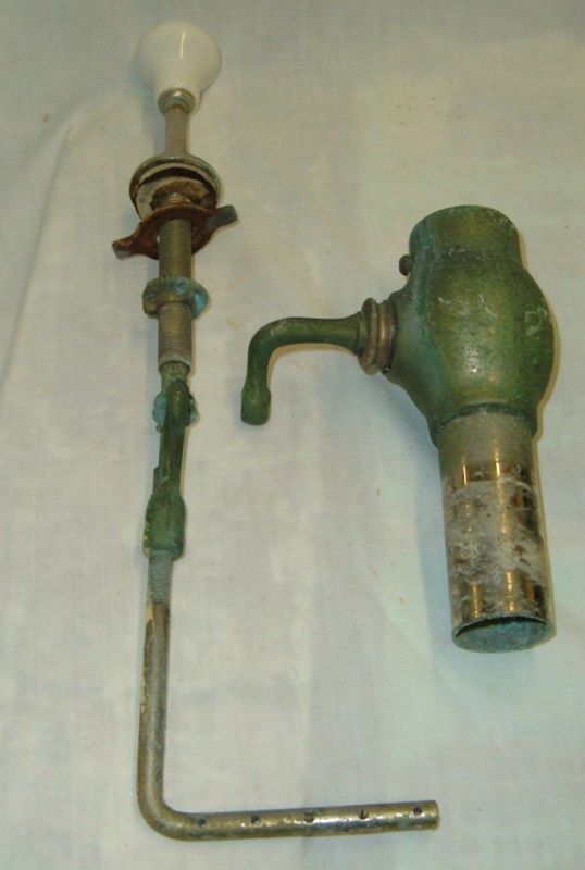 Sink DRAIN & Waste Rod Antique Nickel/ Porcelain Cap  