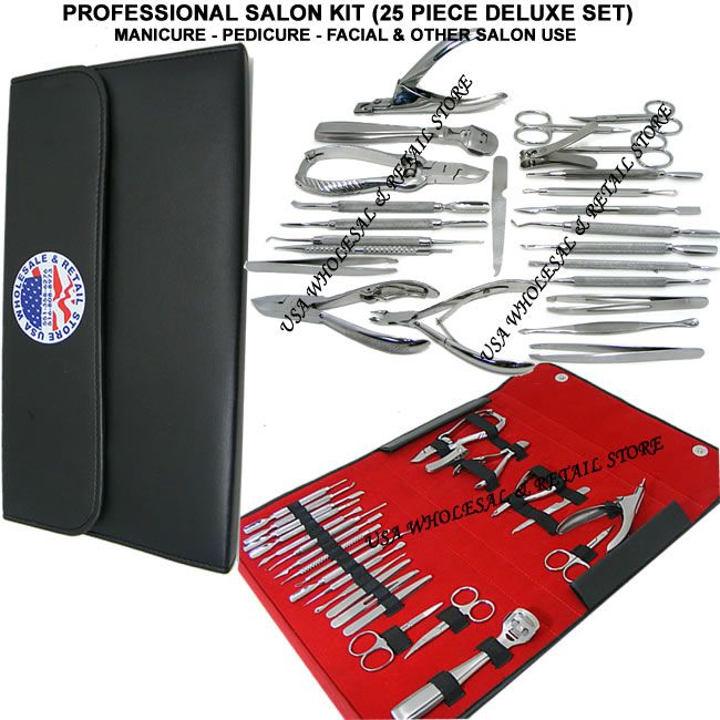   DELUXE MANICURE PEDICURE AND FACIAL TOOL KIT FOR HEAVY DUTY SALON USE