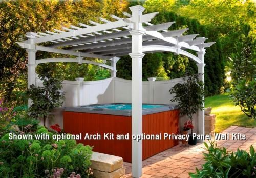 New Venetian Lawn & Garden Vinyl Pergola 10 x 10 Overhead Outdoor 