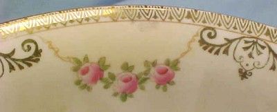 PINK ROSE GARLANDS PORCELAIN BOWL Hand Painted Nippon  