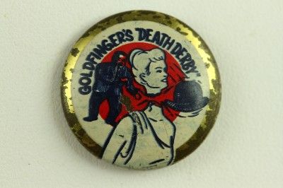 Vintage James Bond Pinback Button Premium Goldfingers Death Derby 