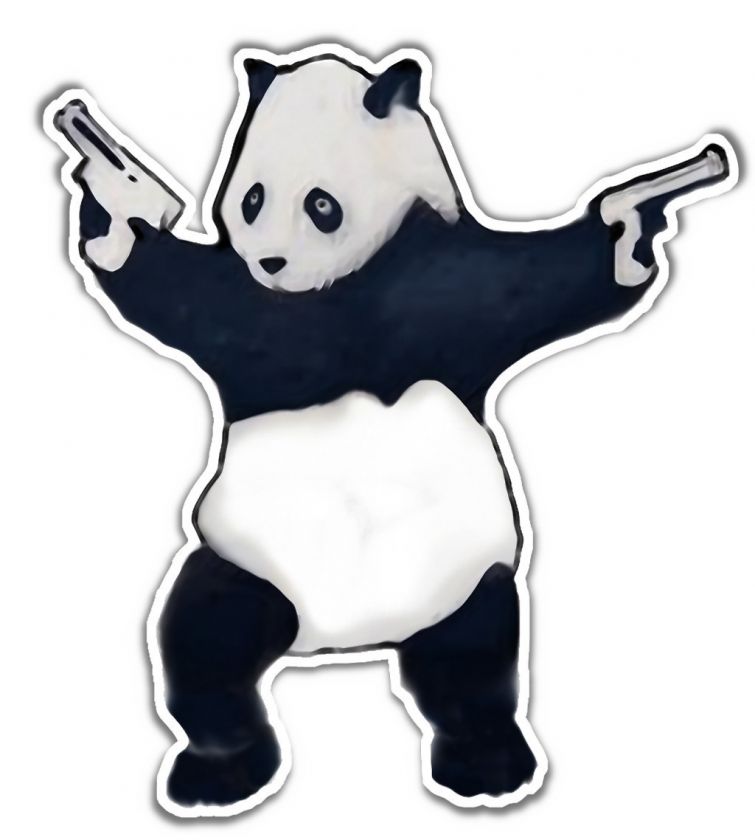 KILLER PANDA DECAL STICKER GRAFFITI GUNS BEAR  