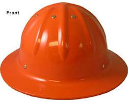 Aluminum Hard Hat ORANGE Ratchet Susp ANSI/OSHA Apprv  