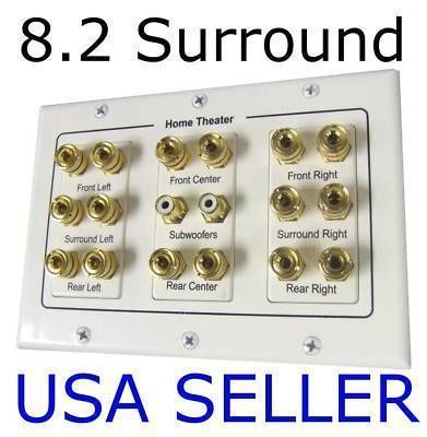 Surround Home Theater Speaker Wall Plate Banana Binding Post 3 