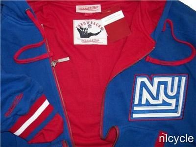 NY GIANTS Mitchell & Ness VINTAGE NFL HOODIE JACKET XL NWT  