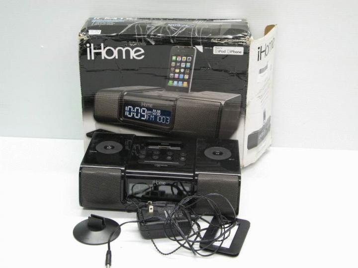 iHome iP9 Speaker Dock with Clock Radio for iPod and iPhone Black 