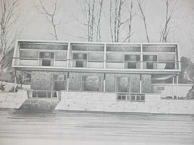 MID CENTURY MODERN ARCHITECTURAL RENDERING ARCHITECTURE DESIGN  