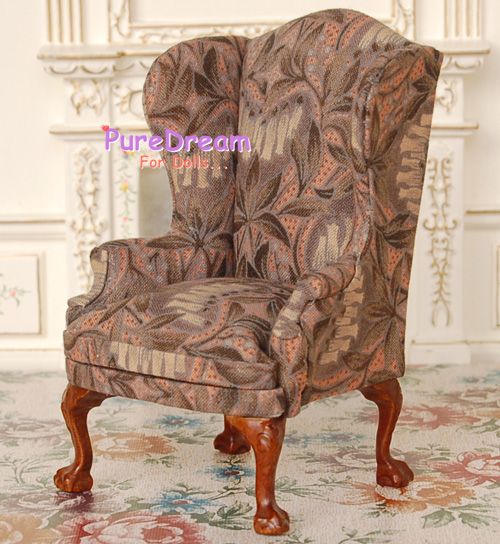 12 DOLLHOUSE FURNIITURE ARM CHAIR CHERRY exquisite JL0305  