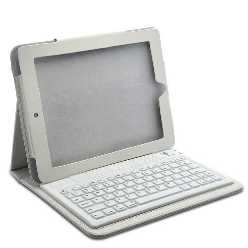   Case with Spill Proof Wireless Keyboard for iPad 2 (White)  