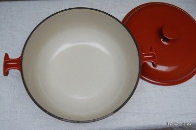 Vtg Le Creuset Enzo Mari La Mama #26 Round French Oven Dutch Burnt 