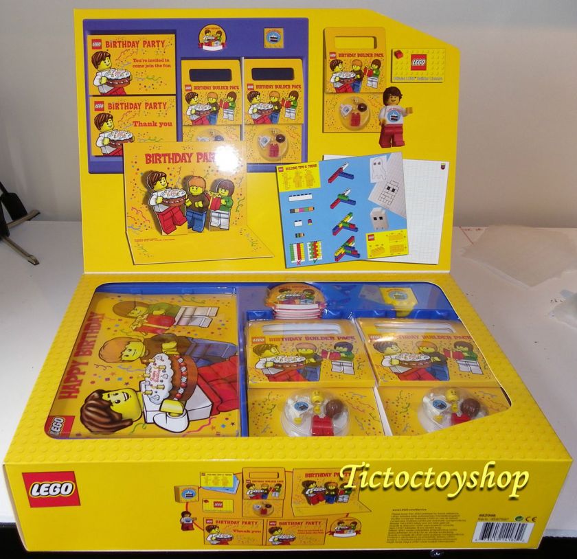 LEGO BIRTHDAY PARTY KIT 852998 MINI FIGURES INVITES STICKERS & MORE 10 