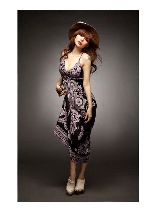 Exotic Women V neck Spaghetti Strap Long Dresses  