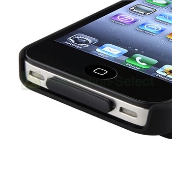 BLACK ID CARD HOLDER CASE COVER FOR APPLE iPhone 4 4S 4G  