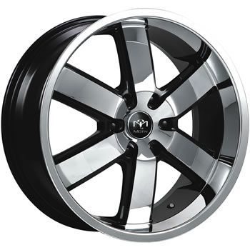 22x9.5 Chrome Black Wheel Motiv Magnum 6x135 Rims  