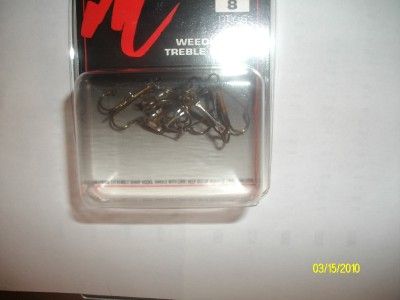 MATZUO AMERICA SIZE 8 WEEDLESS TREBLE HOOKS 6 PACK  