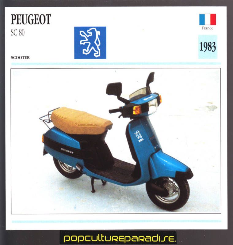 1983 PEUGEOT SC 80 Moped Scooter MOTORCYCLE ATLAS CARD  