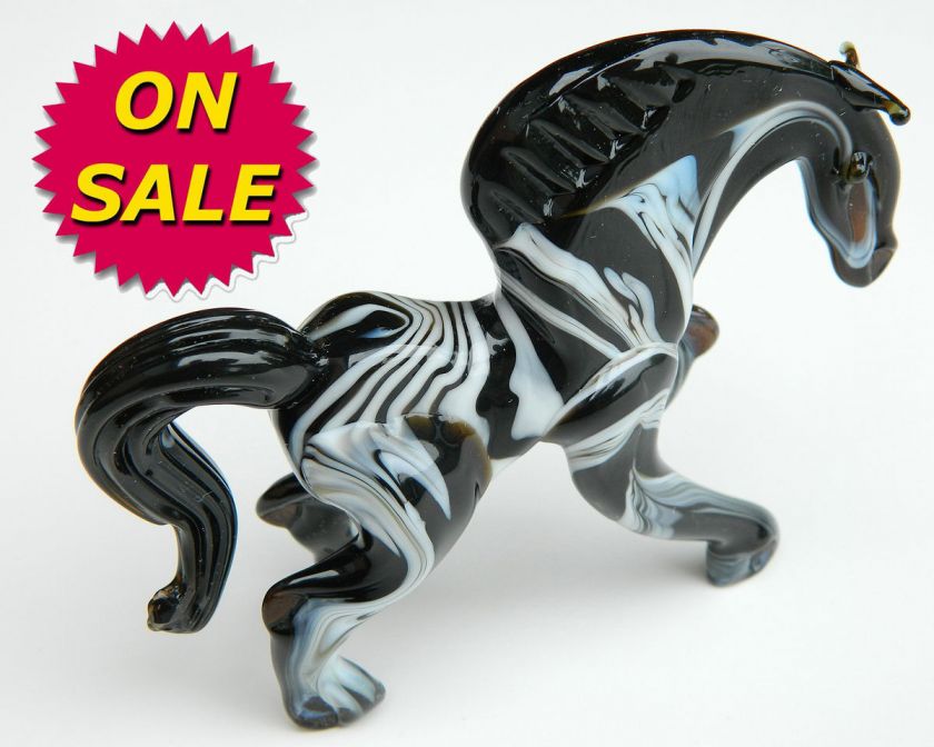 Glass Blown Art Figurine animal ZEBRA Murano Style gift  