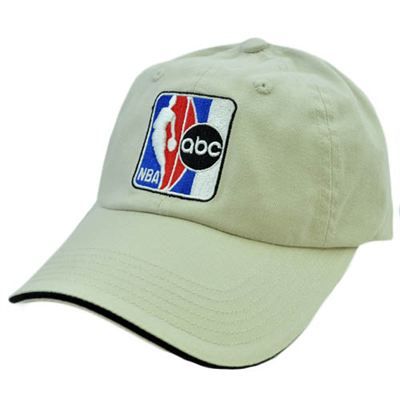 NBA Basketball Game Stats ABC Sports News khaki Tan Red Blue Velcro 